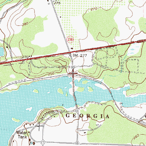 Topographic Map of Daphne (historical), GA