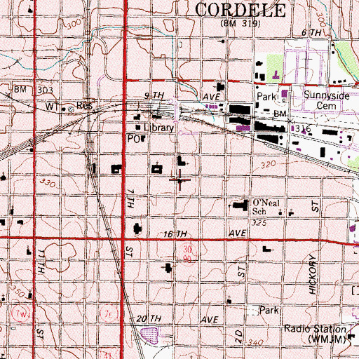 Topographic Map of First Presbyterian Church, GA
