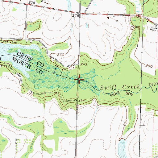 Topographic Map of Franns Bridge, GA