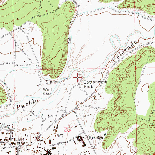 Topographic Map of Cottonwood Park, AZ