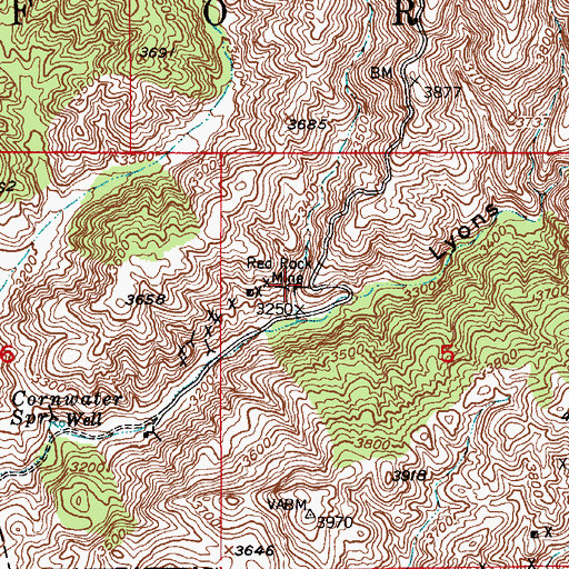 Topographic Map of Red Rock Mine, AZ