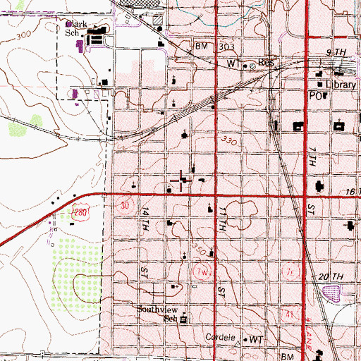 Topographic Map of Gillespie Selden Institute, GA