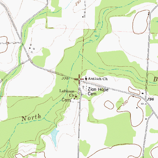 Topographic Map of Hardin, GA