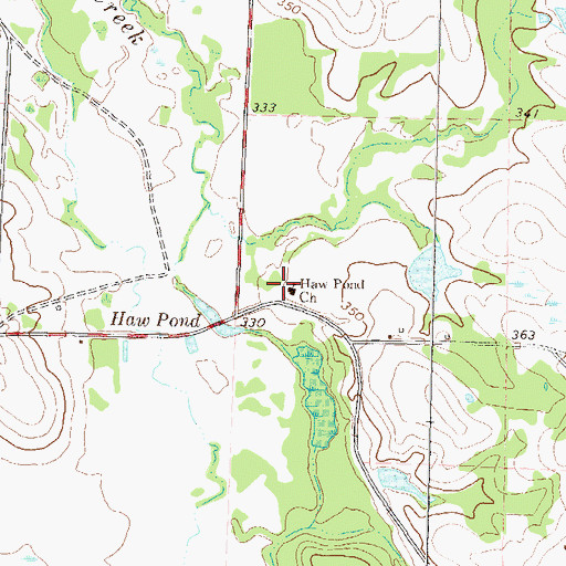 Topographic Map of Haw Pond School (historical), GA