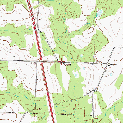 Topographic Map of Jackson Cemetery, GA