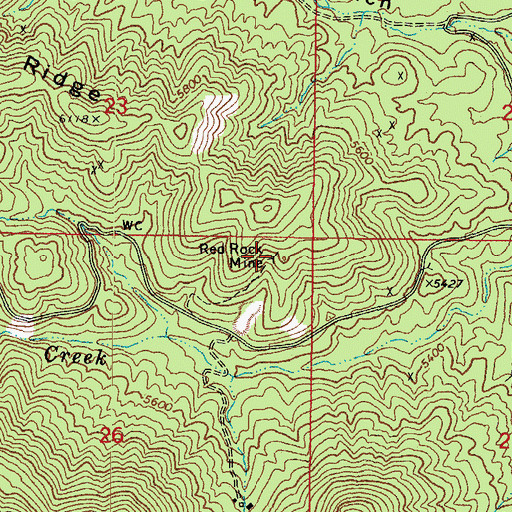 Topographic Map of Red Rock Mine, AZ