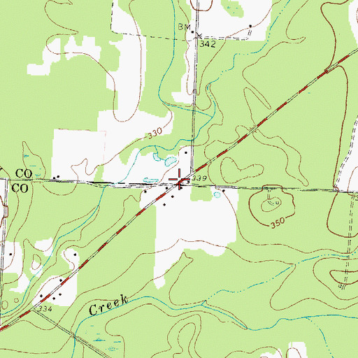Topographic Map of Lamb Town, GA