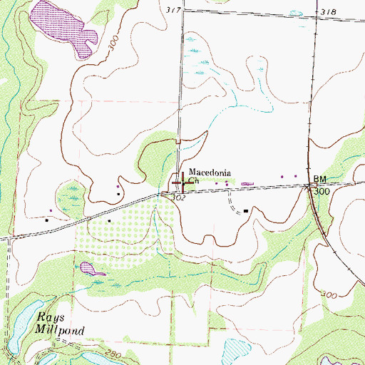 Topographic Map of Macedonia School (historical), GA
