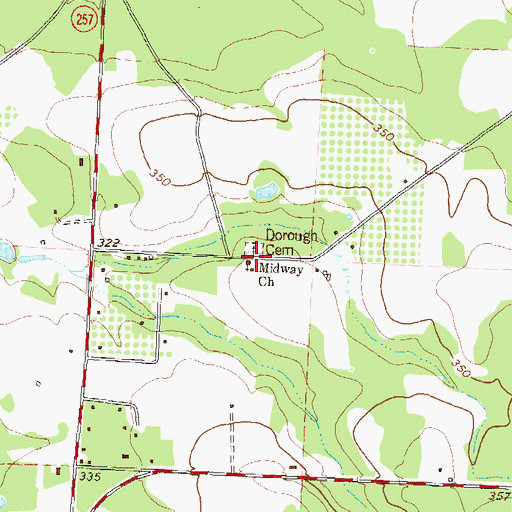 Topographic Map of Midway School (historical), GA