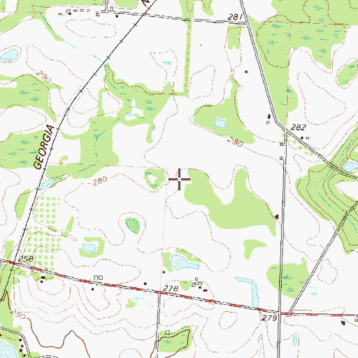 Topographic Map of Mount Asia Church (historical), GA