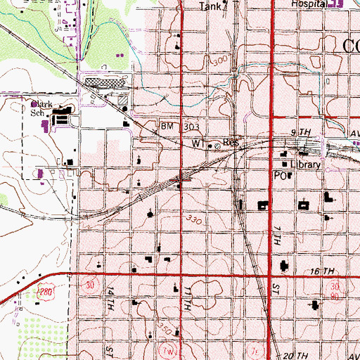 Topographic Map of Mount Calvary Baptist Church, GA