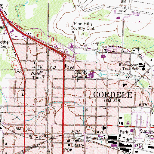 Topographic Map of Northern Heights School (historical), GA