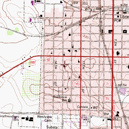 Topographic Map of Shady Grove Baptist Church, GA