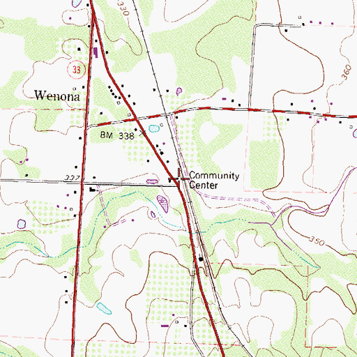 Topographic Map of Wenona School (historical), GA