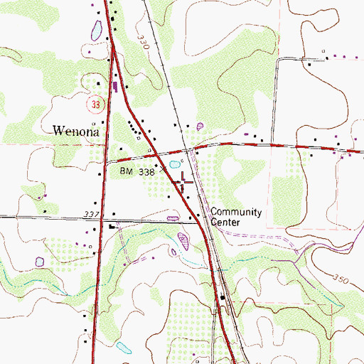 Topographic Map of Wenona United Methodist Church, GA