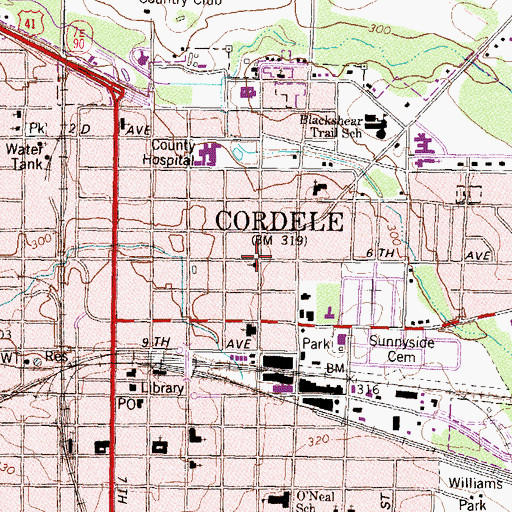 Topographic Map of Wesleyan Methodist Church, GA