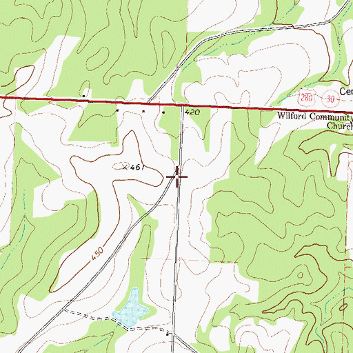 Topographic Map of Williford School (historical), GA