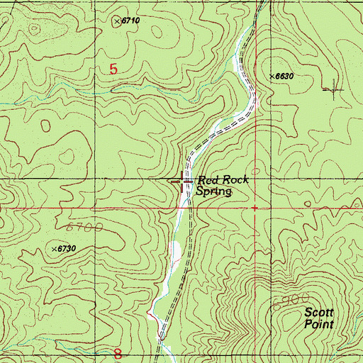 Topographic Map of Red Rock Spring, AZ
