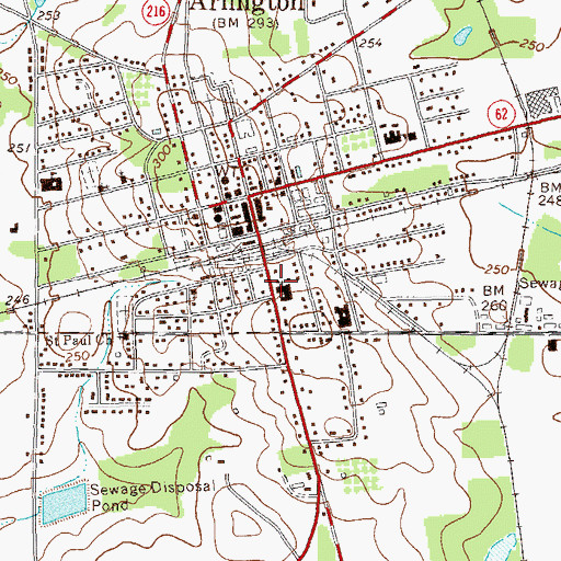 Topographic Map of Arlington Baptist Church, GA