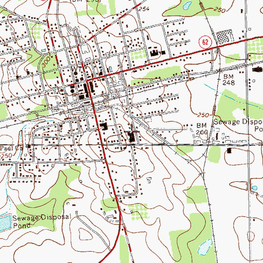 Topographic Map of Calhoun Memorial Hospital, GA