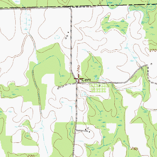 Topographic Map of Conley Cemetery, GA