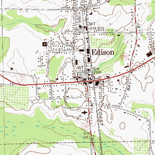 Topographic Map of Edison Baptist Church, GA