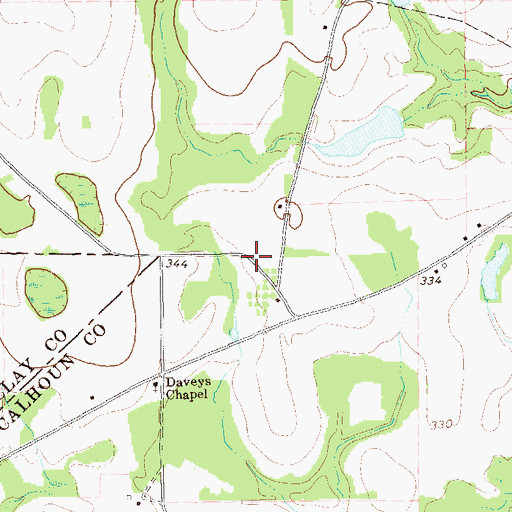 Topographic Map of Jonesville School (historical), GA