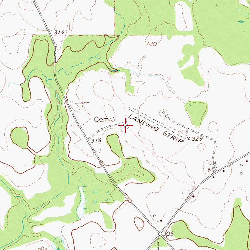 Topographic Map of Mills Cemetery, GA