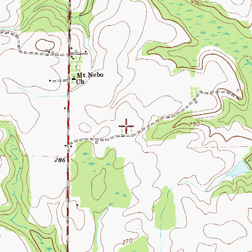 Topographic Map of Mount Nebo Cemetery, GA