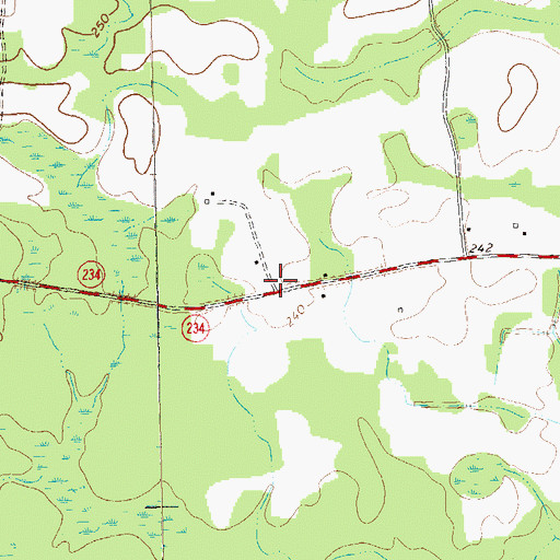 Topographic Map of New Oak Grove Church (historical), GA