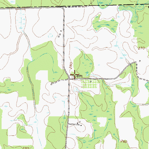 Topographic Map of Oak Grove Church (historical), GA