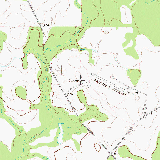 Topographic Map of Pleasant Grove Cemetery, GA
