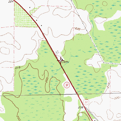 Topographic Map of Saint Marys Land Cemetery, GA