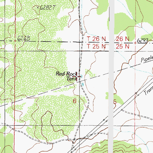 Topographic Map of Red Rock Tank, AZ