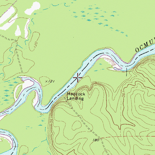 Topographic Map of Ashleys Ferry (historical), GA