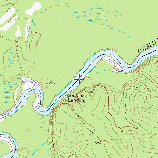 Topographic Map of Ashleys Ferry (historical), GA