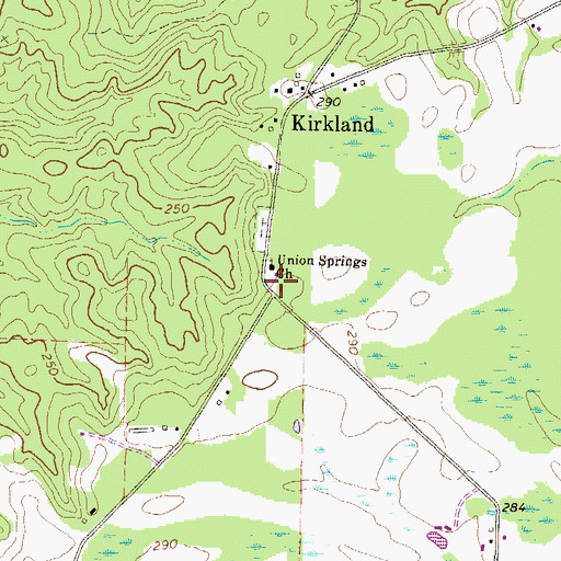 Topographic Map of Barrel Head Church (historical), GA