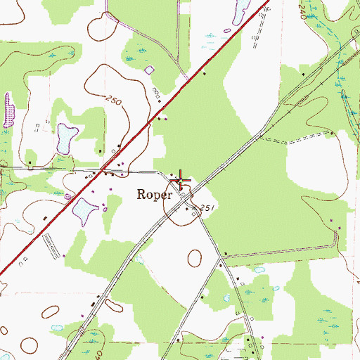 Topographic Map of Elizabeth Church, GA