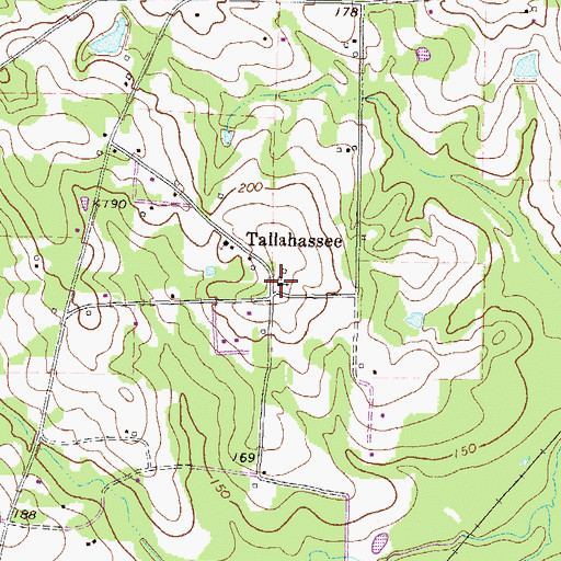 Topographic Map of Hallspur Church, GA