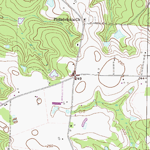 Topographic Map of Hinsons Still (historical), GA