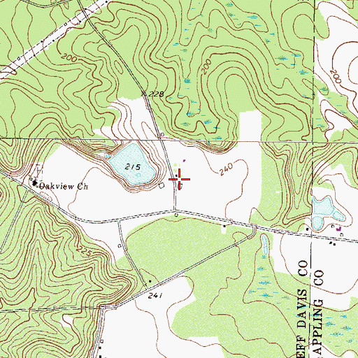 Topographic Map of Johnsons Mill (historical), GA