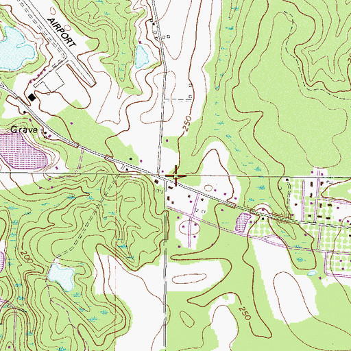 Topographic Map of Kingdom Hall Church, GA