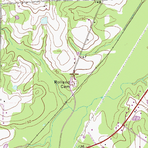 Topographic Map of Liberty Church, GA