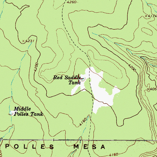 Topographic Map of Red Saddle Tank, AZ