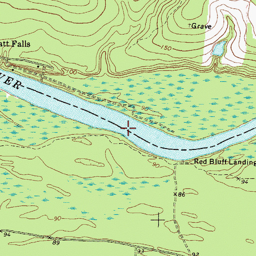 Topographic Map of Manns Ferry (historical), GA