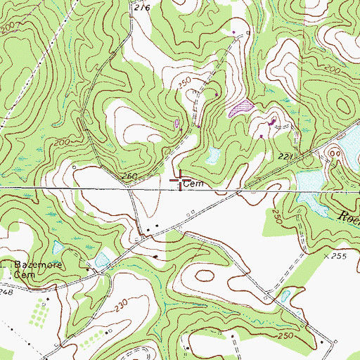 Topographic Map of McEachin Cemetery, GA