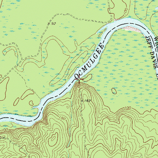 Topographic Map of McEachins Woodyard Landing, GA