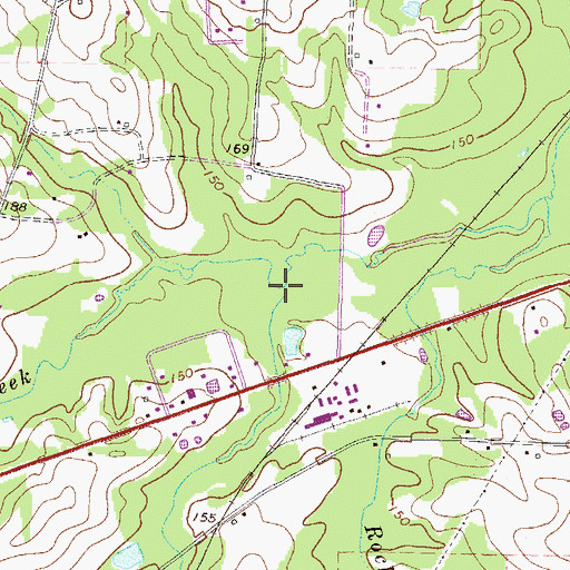 Topographic Map of Mill Branch, GA