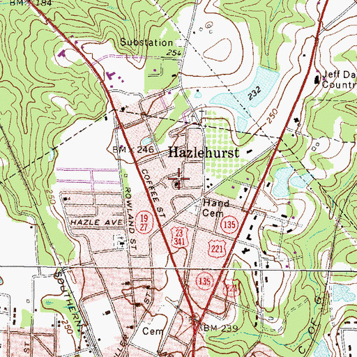 Topographic Map of North Gate Baptist Church, GA