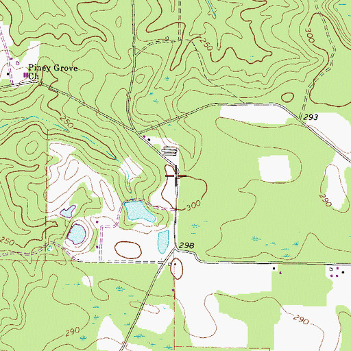 Topographic Map of Oak Hill Church (historical), GA